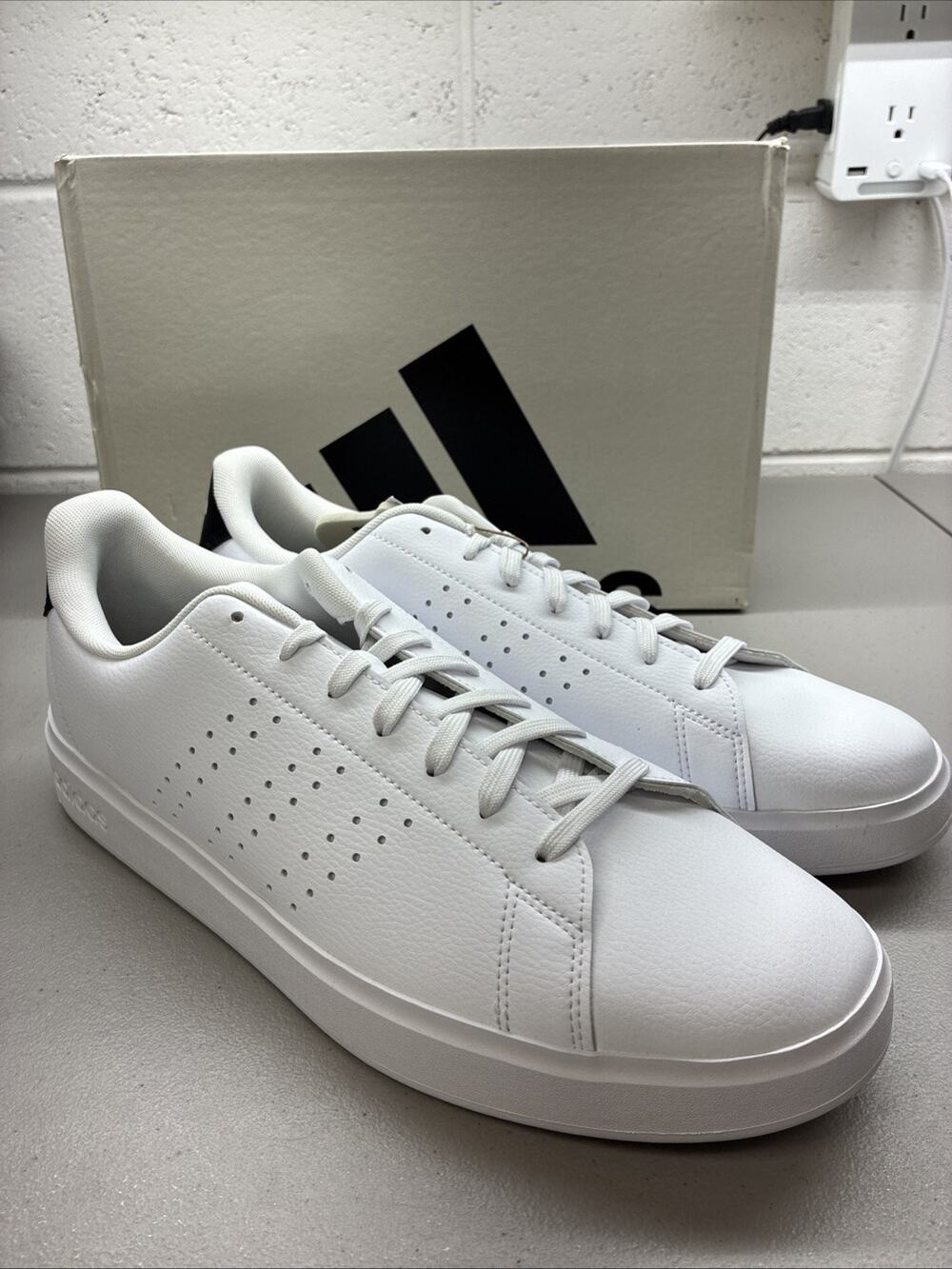 Adidas Advantage Men's Size 13 Tennis Shoes - White/Navy Ink Sneakers for Men 13